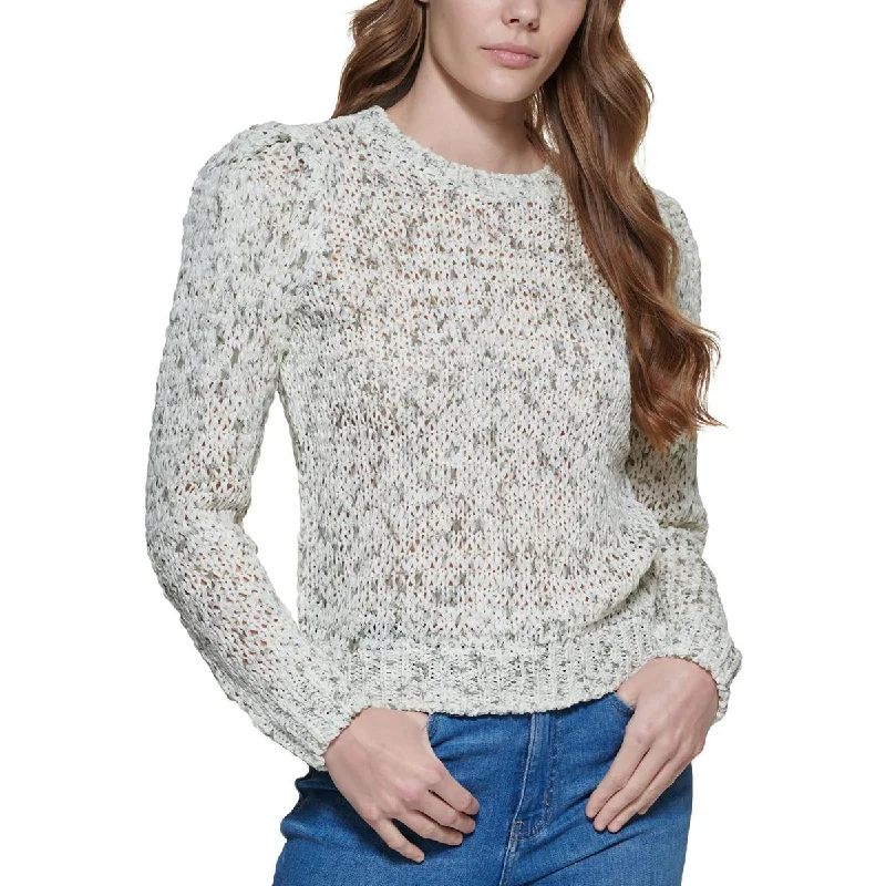 Calvin Klein Womens Speckled Pullover Crewneck Sweater