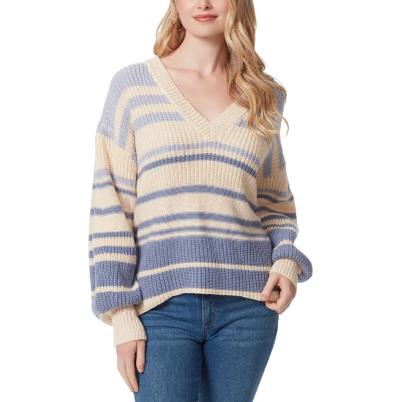 Jessica Simpson Womens Knit Long Sleeve V-Neck Sweater