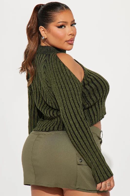 Josephine Washed Sweater - Olive