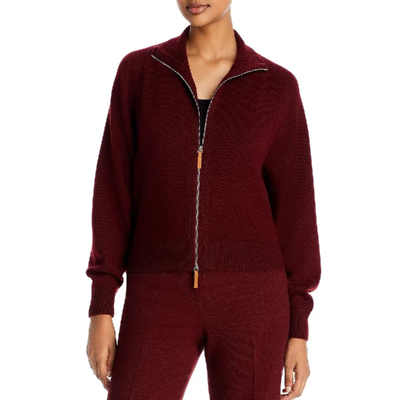 Lafayette 148 New York Womens Cashmere Two-Way Zip Cardigan Sweater