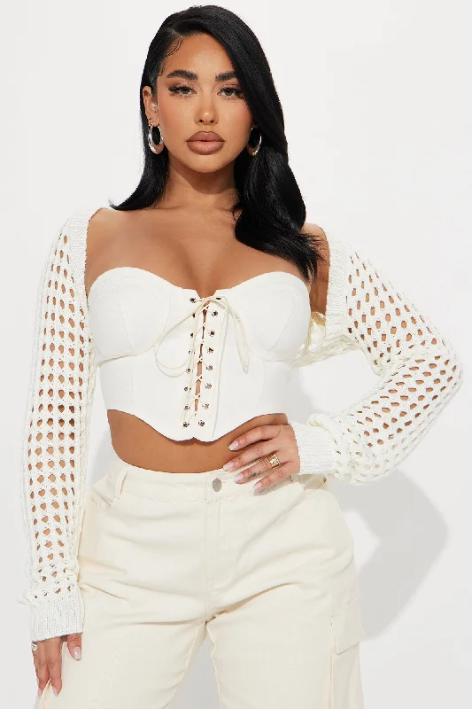 Manchester Crochet Shrug - Ivory