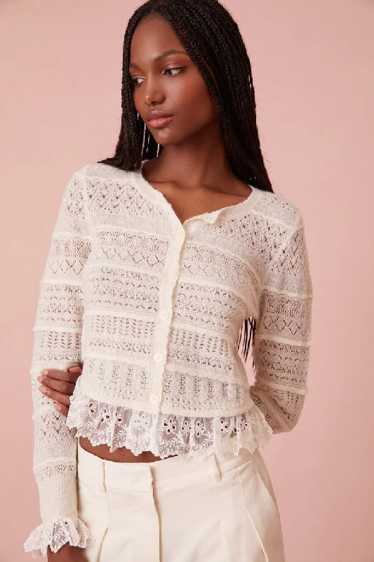 Norden Wool Embroidered Lace Cardigan