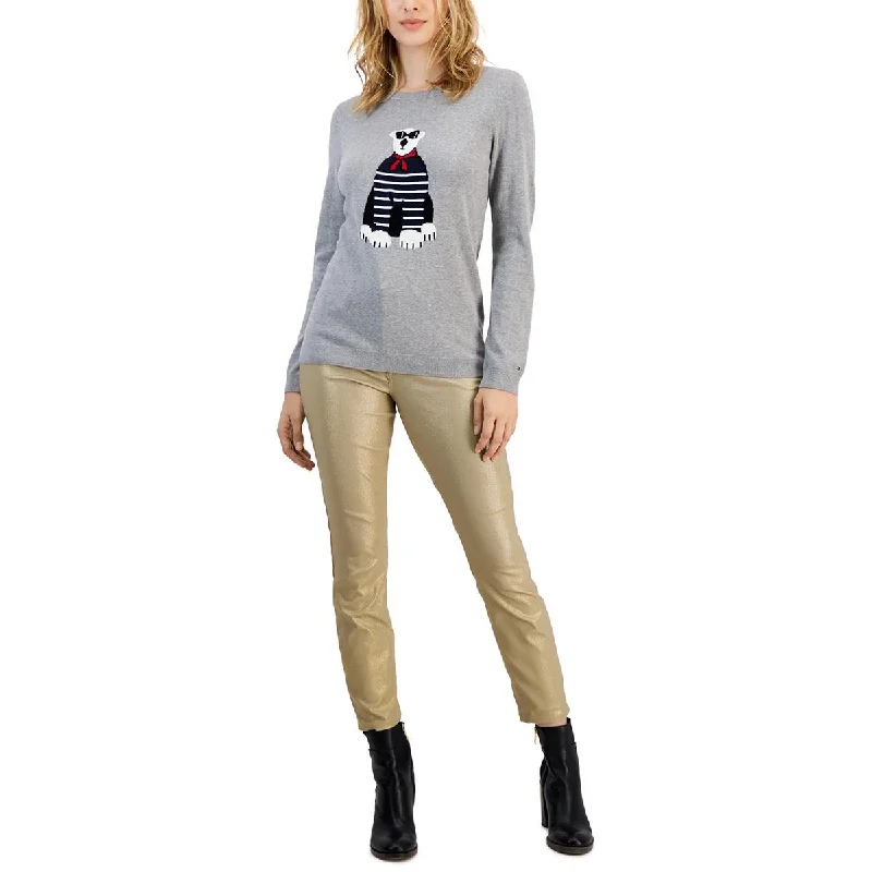 Tommy Hilfiger Womens Graphic Polar Bear Pullover Sweater