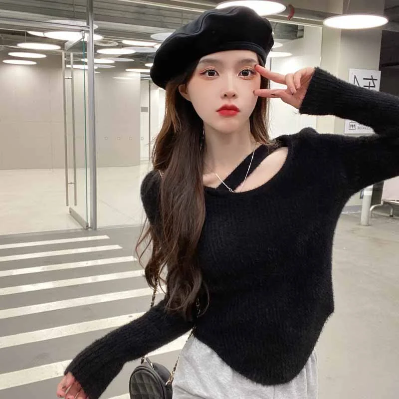 Women's Kawaii Slim Fitted Fluffy Sweater