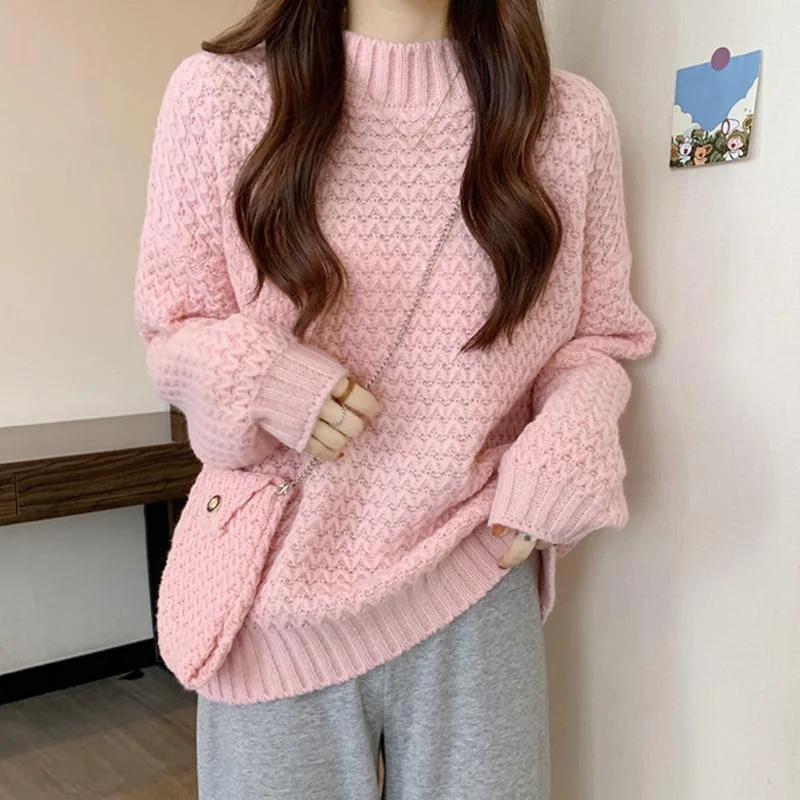 Women's Kawaii Solid Color Casual Sweater