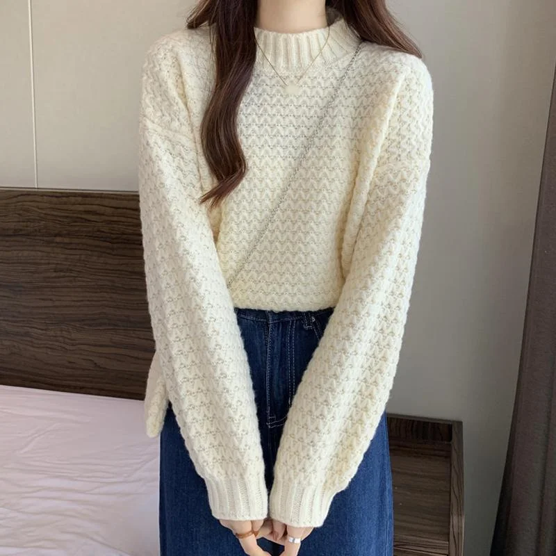 Women's Kawaii Solid Color Casual Sweater