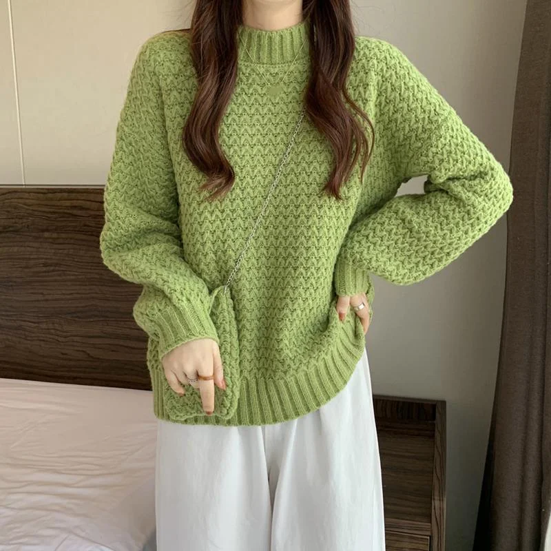 Women's Kawaii Solid Color Casual Sweater