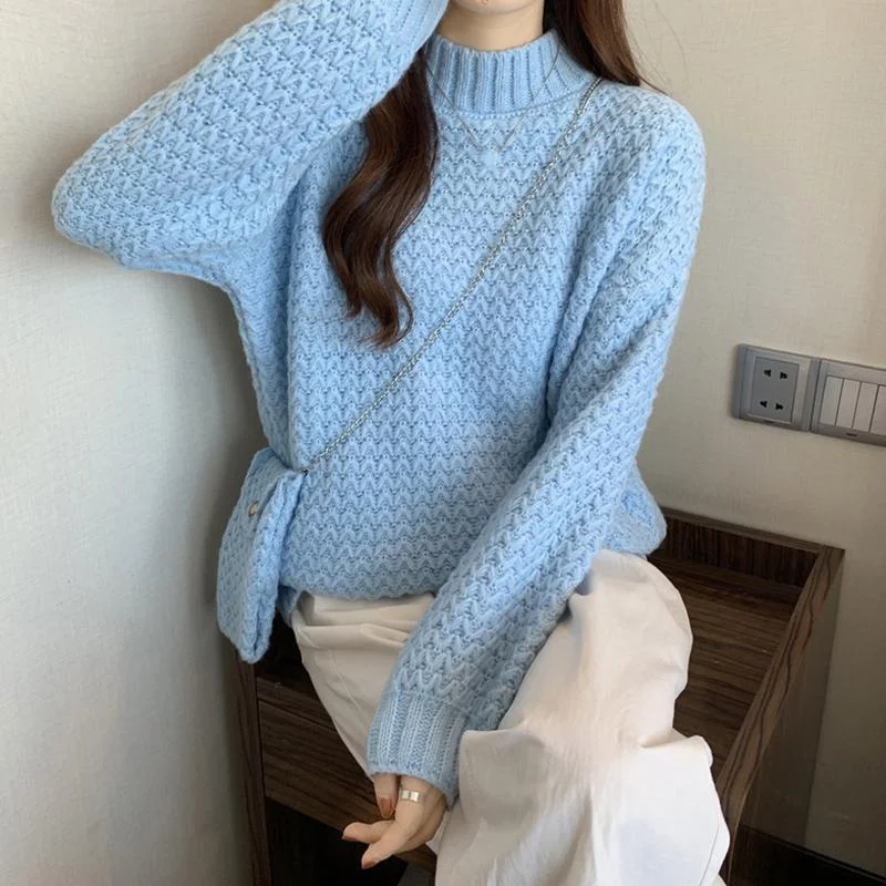 Women's Kawaii Solid Color Casual Sweater