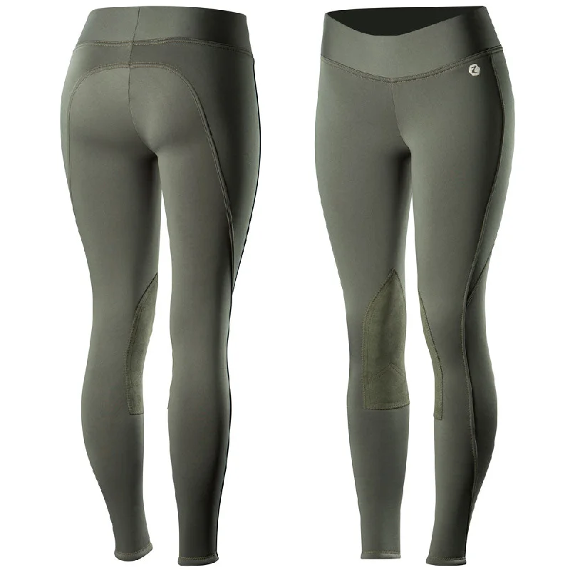 36243 Horze Active Women's Knee Patch Winter Tights Breech