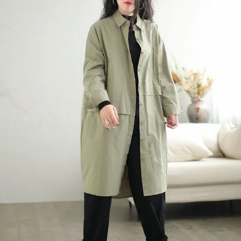 Autumn Minimalist Solid Loose Casual Overcoat