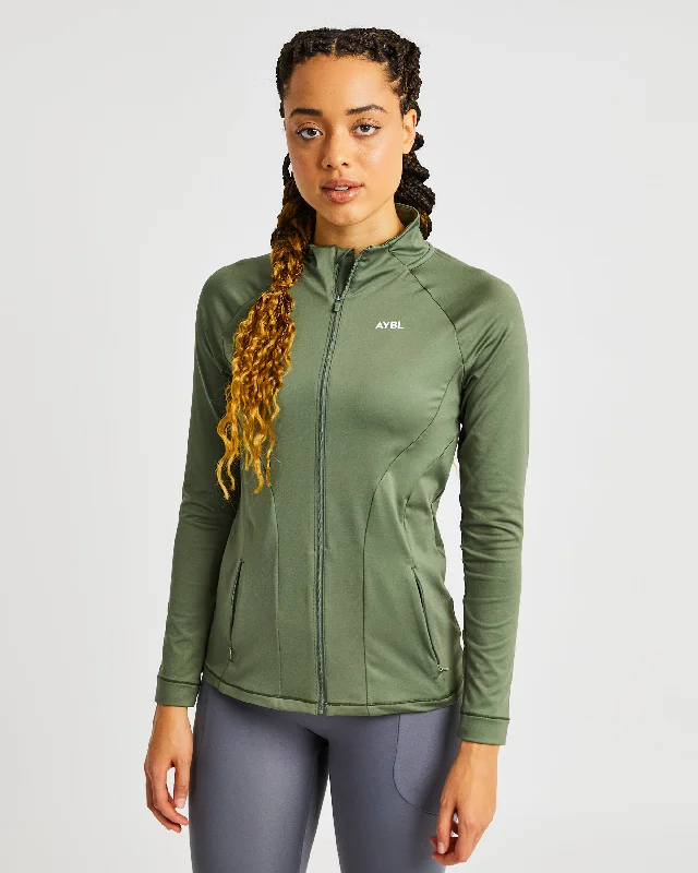 Effortless Zip Jacket - Olive Green