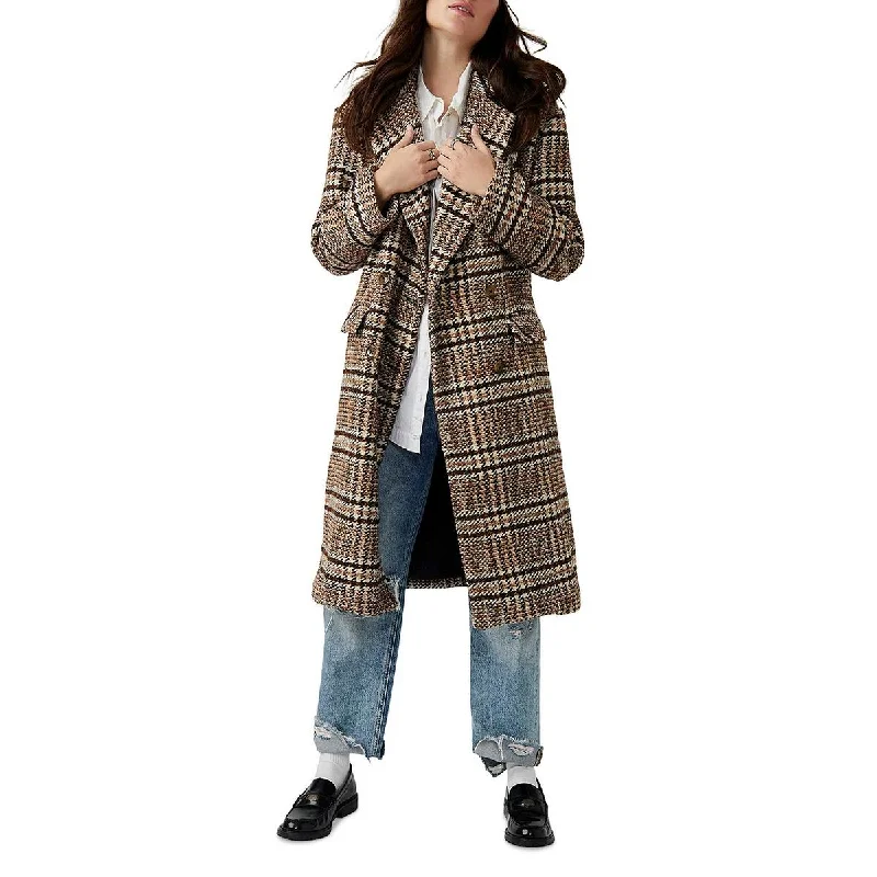 Free People Womens Adore You Wool Blend Long Wool Coat