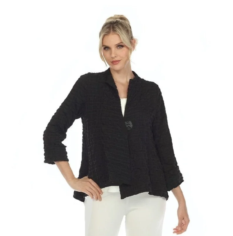 IC Collection Solid Asymmetric Jacket in Black - 4507J-BLK - Size L Only!