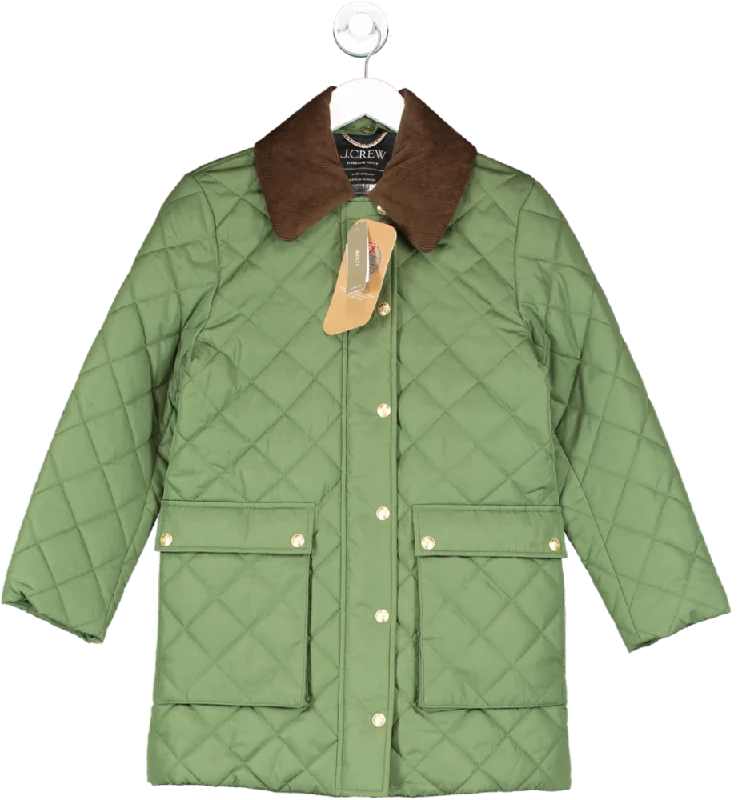 J.CREW Green Heritage Quilted Barn Jacket With Primaloft UK XS