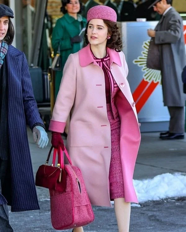 The Marvelous Mrs. Maisel Season 5 Rachel Brosnahan Pink Coat