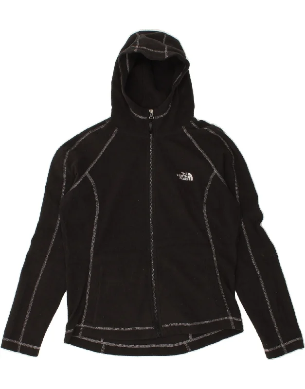 THE NORTH FACE Womens Hooded Fleece Jacket UK 14 Medium Black Polyester