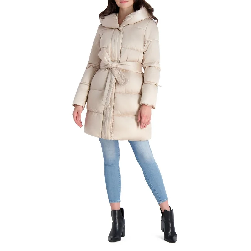 Via Spiga Women's Quilted Mid-Length Puffer Coat with Belted Waist