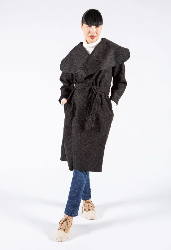 Waterfall Lapel Belted Coat