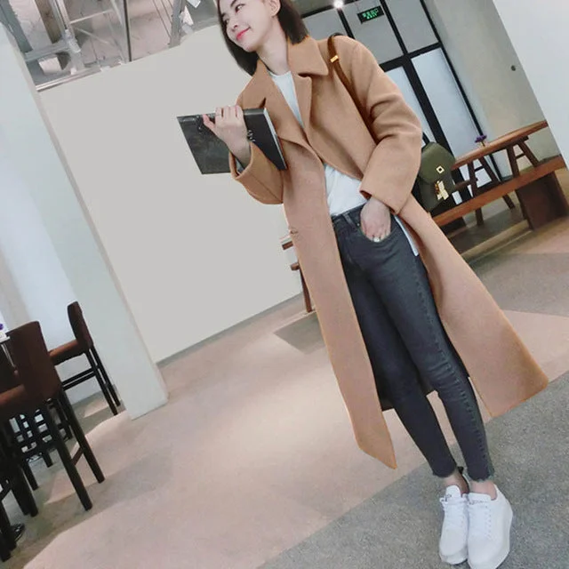 Winter woman coat female 2018 long thick jacket double-faced woolen windbreaker women's thin overcoat cashmere coat women