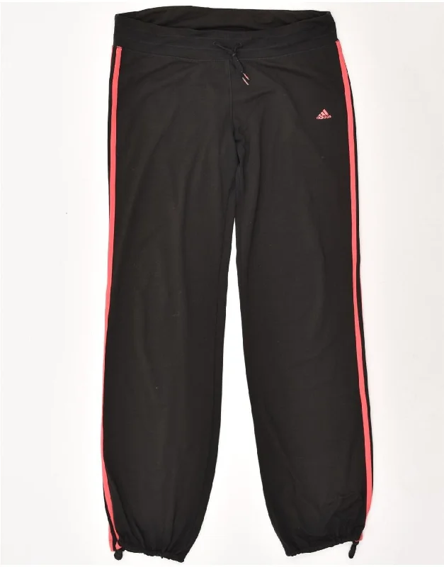 ADIDAS Womens Climalite Tracksuit Trousers Joggers UK 12/14 Medium Black