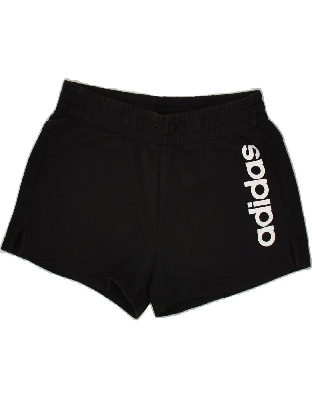 ADIDAS Womens Graphic Sport Shorts UK 4-6 XS Black Cotton