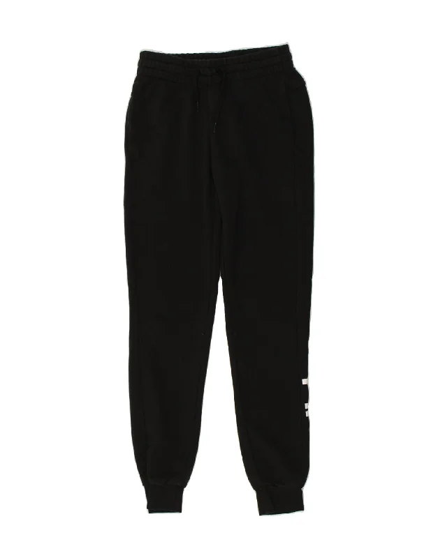 ADIDAS Womens Graphic Tracksuit Trousers Joggers UK 4/6 XS Black Cotton