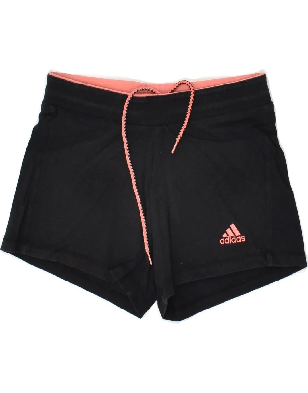 ADIDAS Womens Sport Shorts UK 4/6 XS Black Cotton