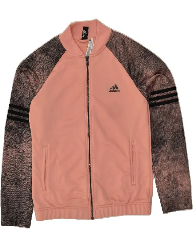 ADIDAS Womens Tracksuit Top Jacket UK 12-14 Medium Pink Colourblock