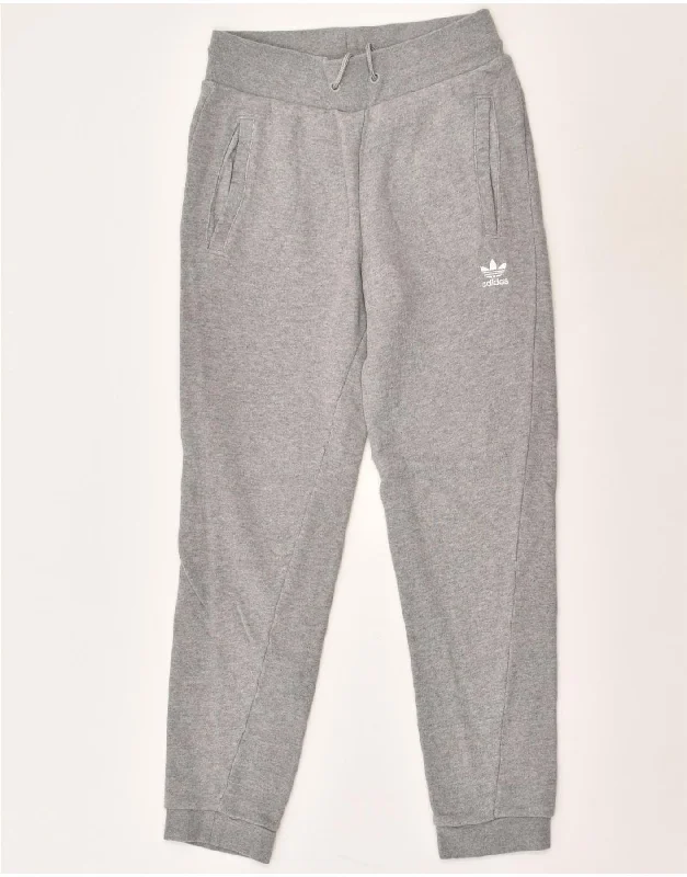 ADIDAS Womens Tracksuit Trousers Joggers UK 6 XS Grey Cotton