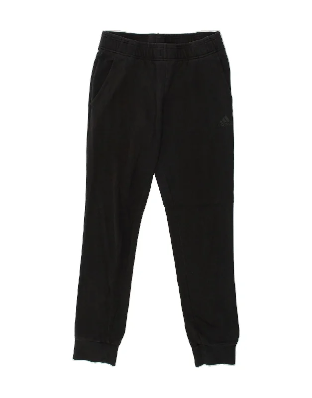 ADIDAS Womens Tracksuit Trousers Joggers UK 8/10 Small Black Cotton