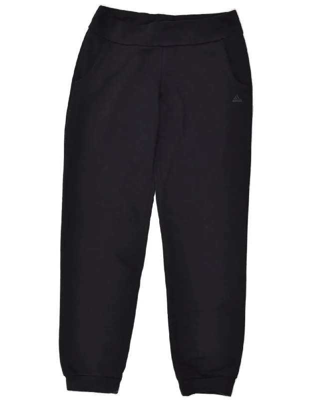 ADIDAS Womens Tracksuit Trousers Joggers UK 8-10 Small Black Cotton