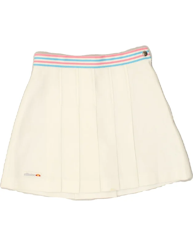 ELLESSE Womens Tennis Skirt UK 6 XS  White Polyester