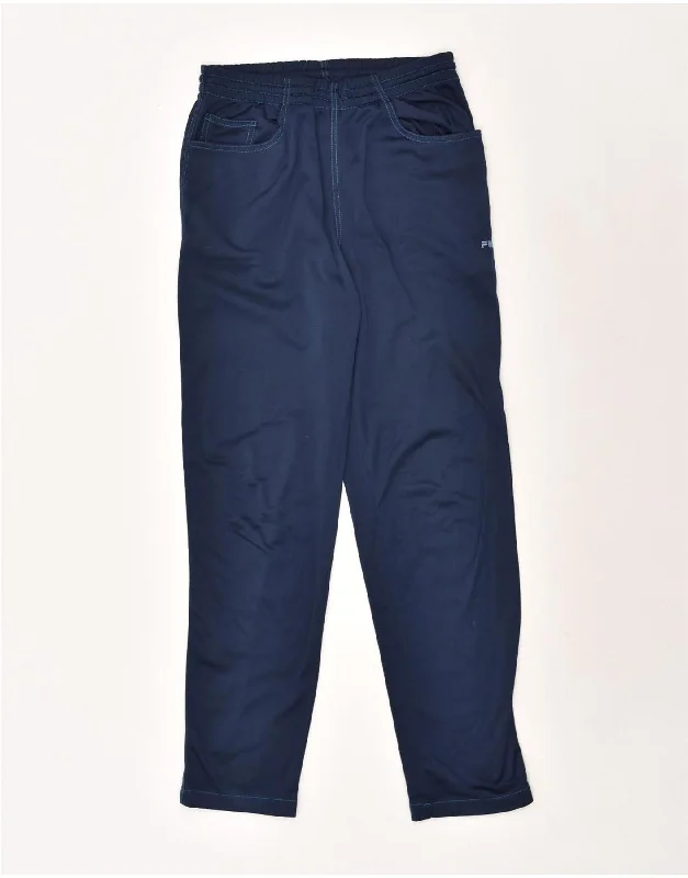 FILA Womens Tracksuit Trousers IT 44 Medium  Navy Blue Polyester