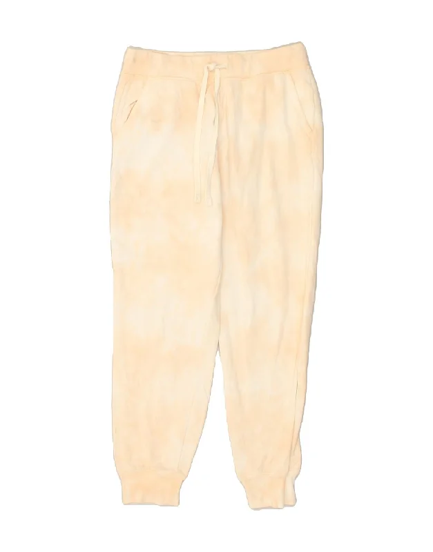 J. CREW Womens Tracksuit Trousers Joggers UK 10 Small Orange Tie Dye