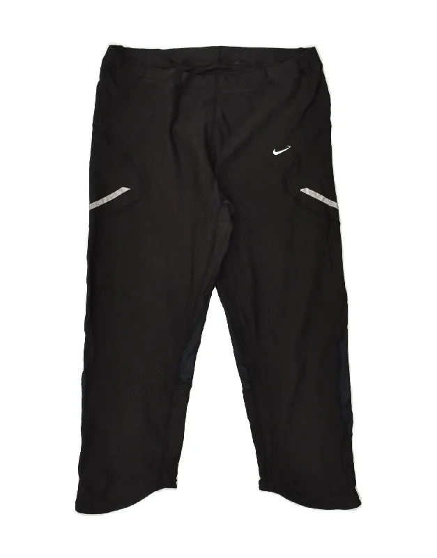 NIKE Womens Fit Dry Capri Tracksuit Trousers UK 10/12 Medium Black