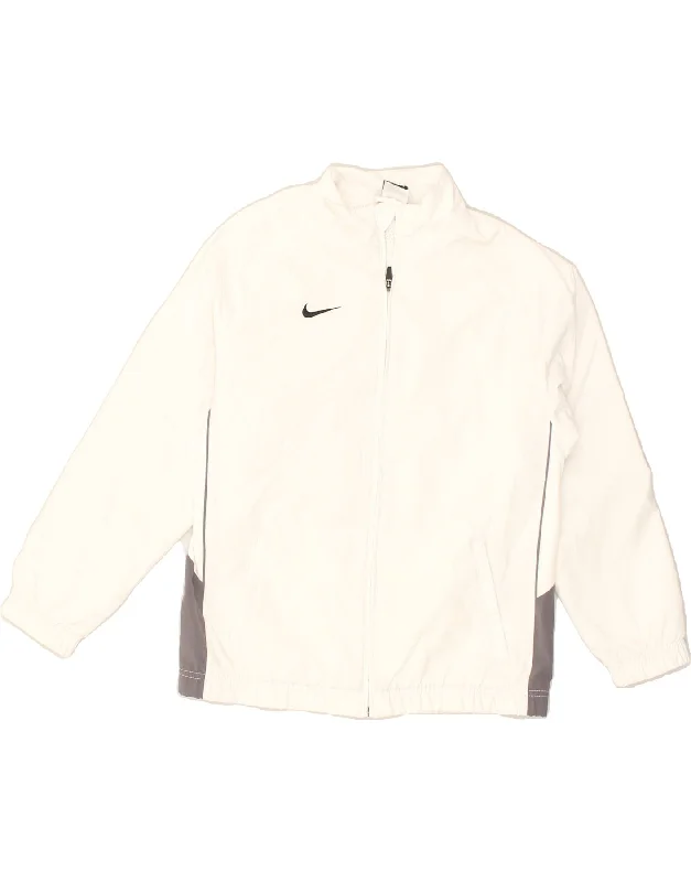 NIKE Womens Tracksuit Top Jacket UK 16 Large White Polyacrylic