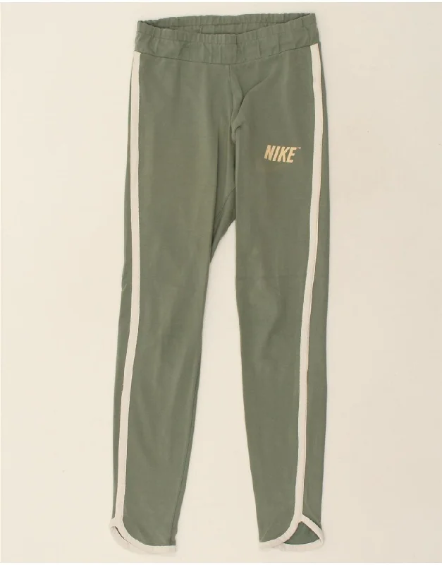 NIKE Womens Tracksuit Trousers UK 10 Small Grey Cotton