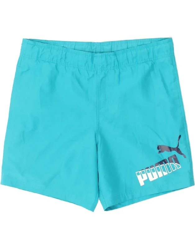 PUMA Womens Sport Shorts UK 10 Small Blue Polyester