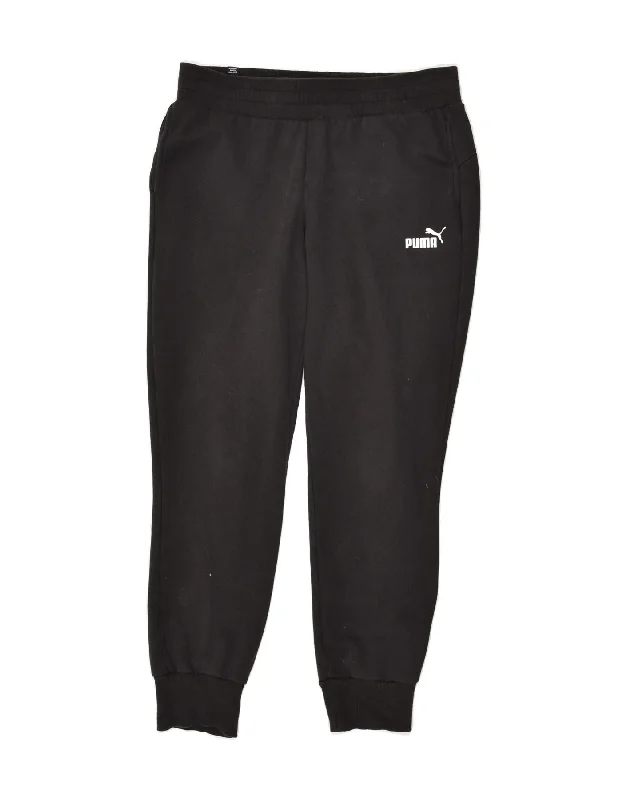 PUMA Womens Tracksuit Trousers Joggers UK 14 Large Black Cotton