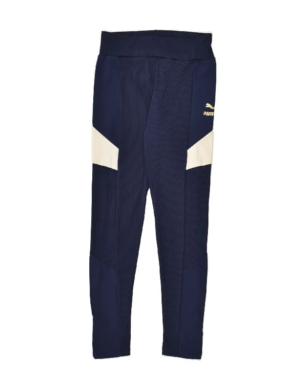 PUMA Womens Tracksuit Trousers UK 10 Small Navy Blue Polyester