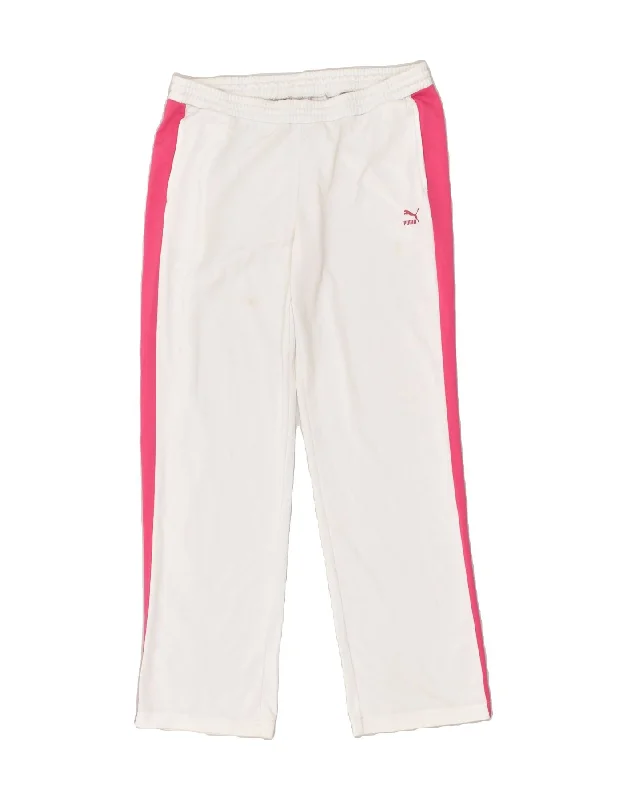 PUMA Womens Tracksuit Trousers UK 16 Large  White Polyester