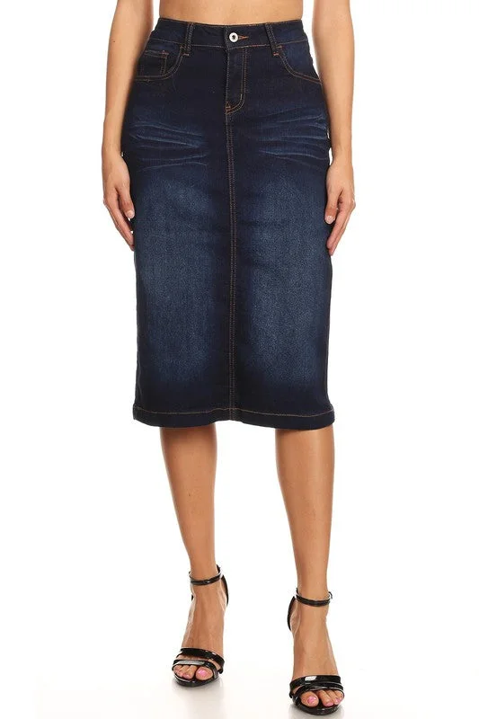 Clara Dark Denim Skirt