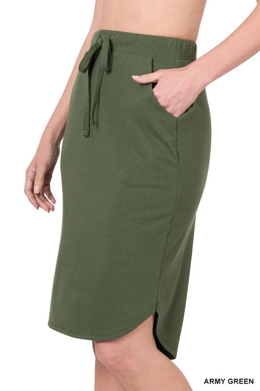 Emma Army Green Jogger Skirt