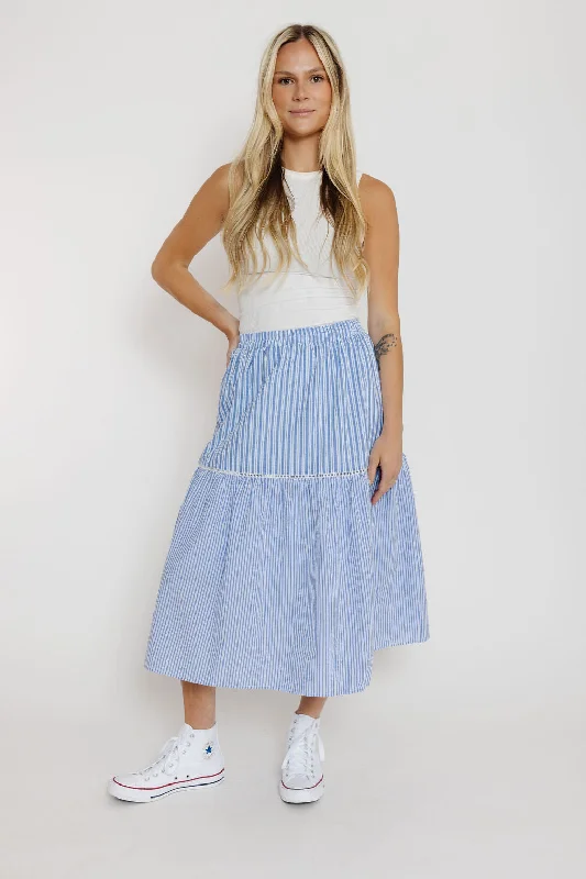 Gravity Skirt in Blue Stripe