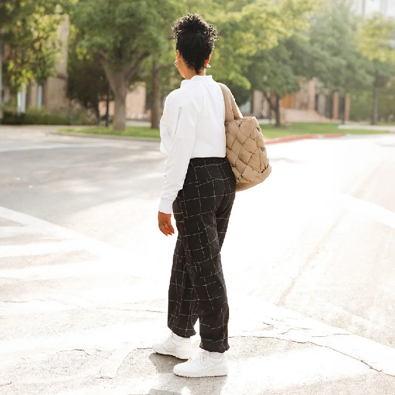 Jetsetter Cargo Joggers, Black Windowpane