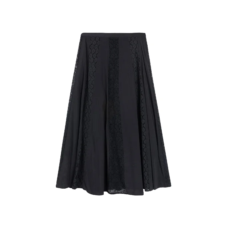 Lace Panel Skirt | Black [Final Sale]