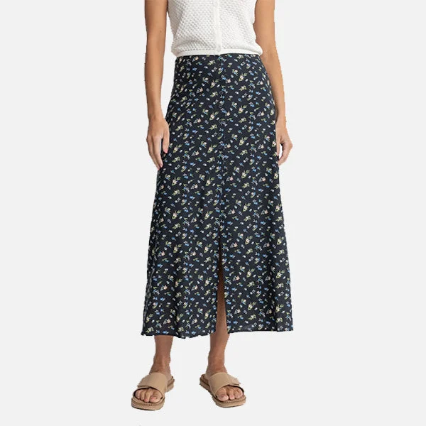 Rhythm Fleur Floral Button Front Maxi Skirt - Black