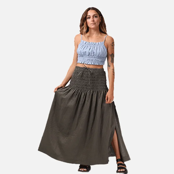 RPM Shell Maxi Skirt - Khaki