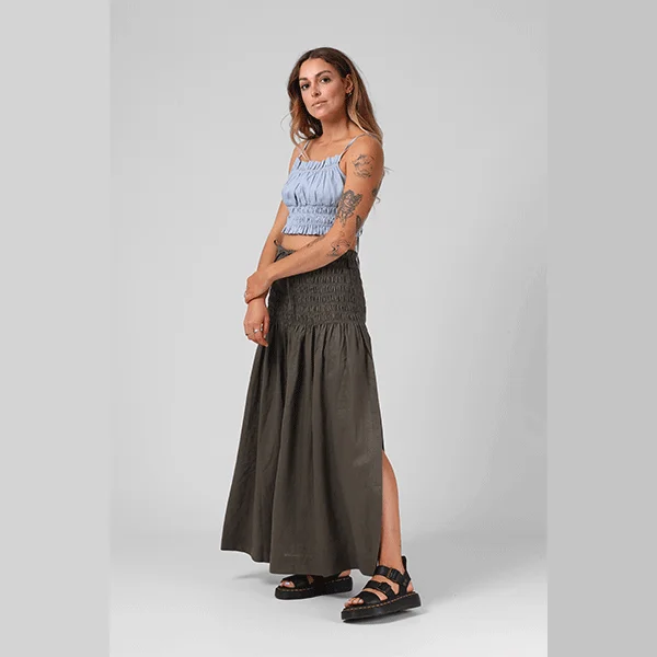 RPM Shell Maxi Skirt - Khaki