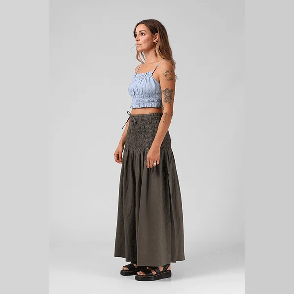 RPM Shell Maxi Skirt - Khaki